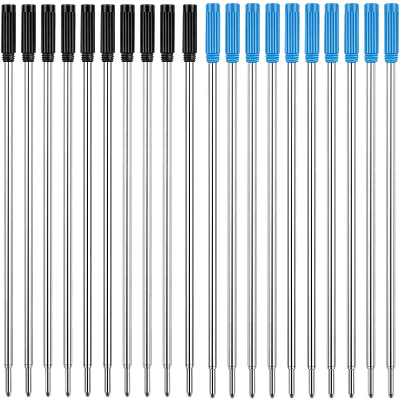 Unibene Cross Compatible Ballpoint Pen Refills 20 Pack  1.0mm Medium Point-10 Black & 10 Blue  Smooth Writing Replaceable German Ink Refill